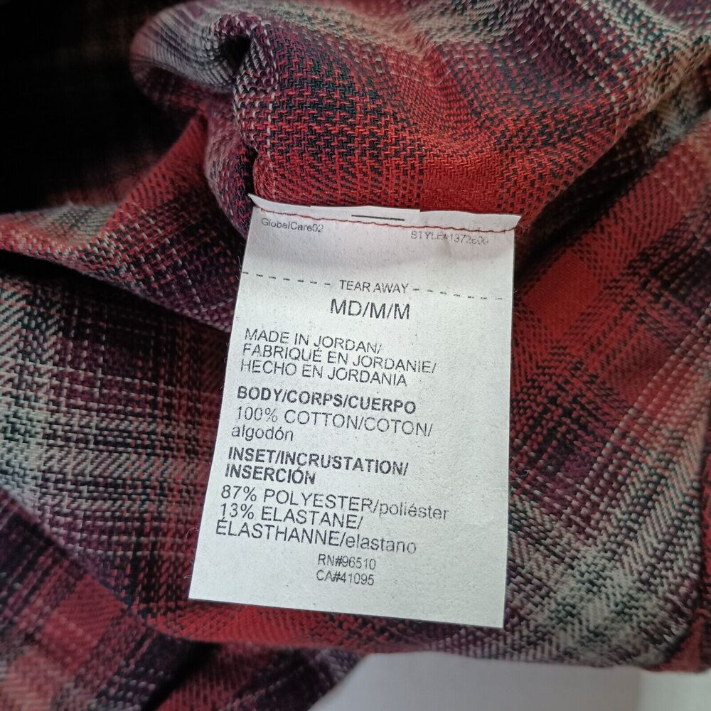 Under Armour Plaid Shirt Men's M Medium Red Tradesman Flex Snap Flannel Fitted - Picture 7 of 9